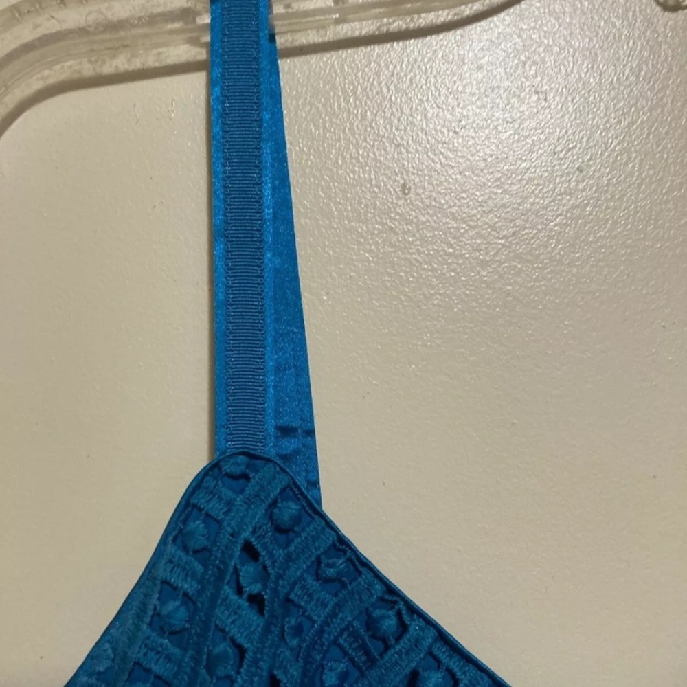 5-5 WHBM dress blue Sleeveless Sheath Cocktail Party 0 Lace - Picture 3 of 5
